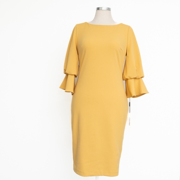 Calvin Klein Bell Bubble Sleeve Sheath Dress - Picture 7 of 16